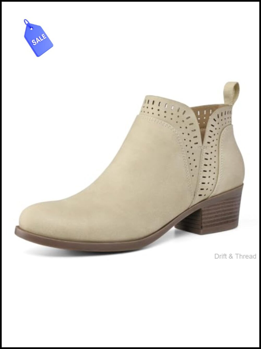 Women's Ankle Boots Chunky Block Heel Booties with Side Zippers